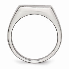 Sophia Jewelers Polished Stainless Steel Men's Ring with CZ Elegance - 9