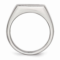 Stainless Steel Polished Men's CZ Ring