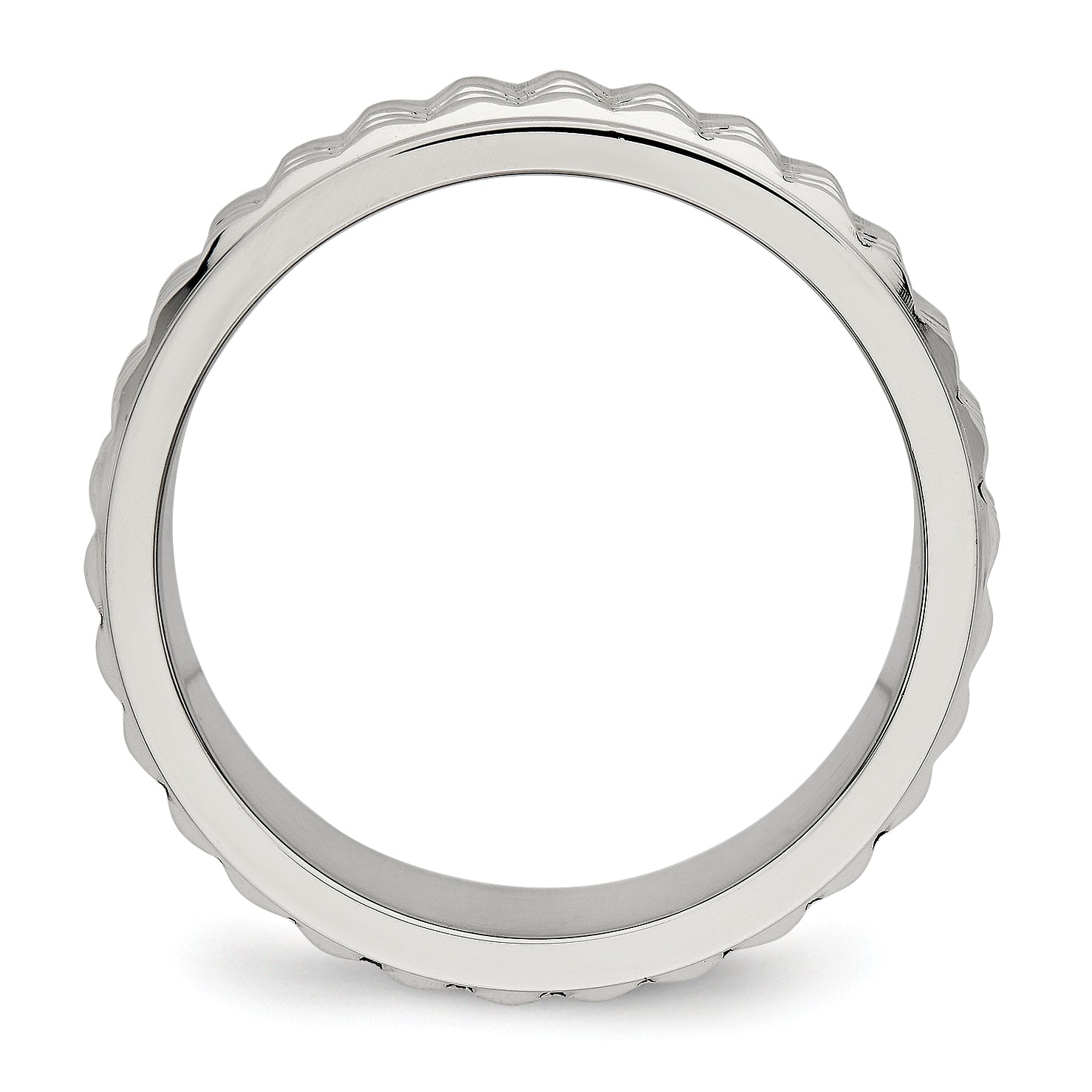 Stainless Steel Polished 8mm Studded Band Secondary image