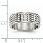 Stainless Steel Polished 8mm Studded Band