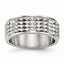 Sophia Jewelers Polished Stainless Steel Wedding Band Elegant 8mm Studded Design