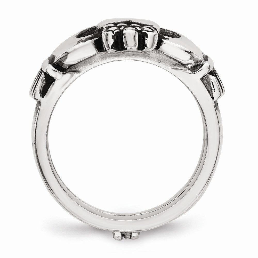 Sophia Jewelers Stainless Steel Claddagh Ring Polished Antique Finish Secondary image