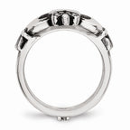 Sophia Jewelers Stainless Steel Claddagh Ring Polished Antique Finish