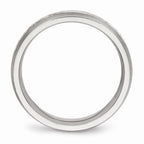 Sophia Jewelers Stainless Steel Wedding Band with Silver Inlay Elegant Brushed Finish