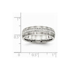 Stainless Steel Brushed w/Silver D/C Inlay Ring