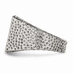 Stainless Steel Men's Ring with Polished Black Enamel Cross Design