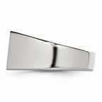 Sophia Jewelers Polished Stainless Steel Signet Ring with Carbon Fiber Inlay