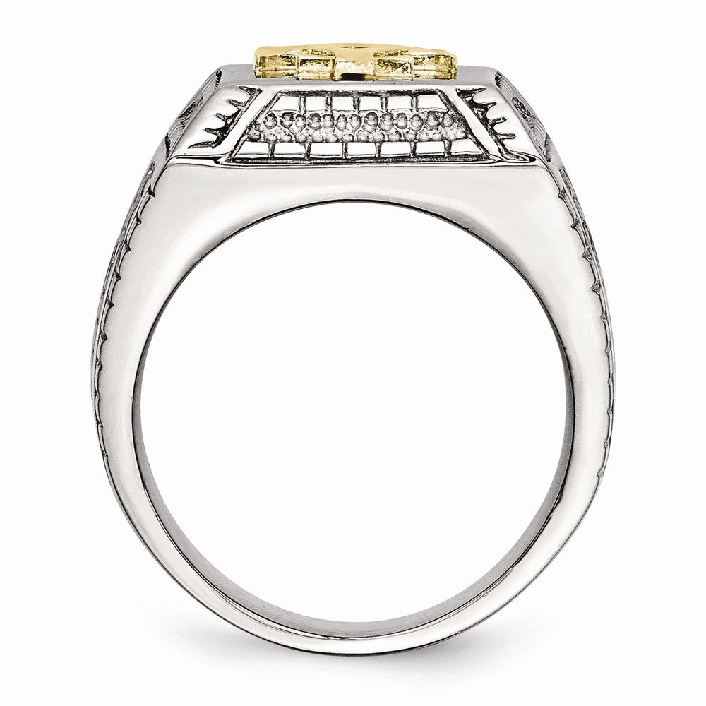 Sophia Jewelers Polished Gold Tone Stainless Steel Anchor Ring