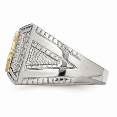Sophia Jewelers Polished Gold Tone Stainless Steel Anchor Ring
