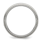 Sophia Jewelers Stainless Steel Wedding Band with Polished Textured Edge