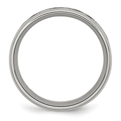 Stainless Steel Polished and Textured WithCZ 8mm Band