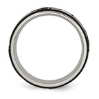 Black Cross CZ Wedding Band in Stainless Steel, 8mm