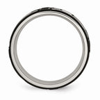 Black IP Cross CZ Wedding Band in Stainless Steel, 8mm