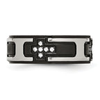 Black Cross CZ Wedding Band in Stainless Steel, 8mm