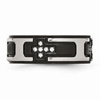 Black IP Cross CZ Wedding Band in Stainless Steel, 8mm