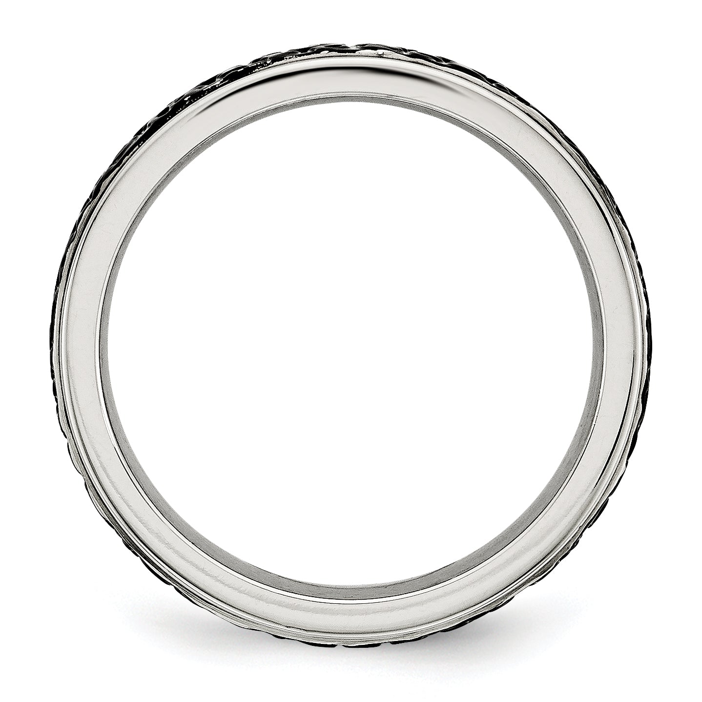 Polished & Textured Wedding Band in Stainless Steel, 8mm Secondary image