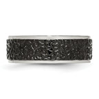 Polished & Textured Wedding Band in Stainless Steel, 8mm