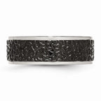 Black IP-Plated Wedding Band in Stainless Steel, 8mm