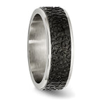 Polished & Textured Wedding Band in Stainless Steel, 8mm