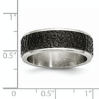 Polished & Textured Wedding Band in Stainless Steel, 8mm