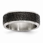 Black IP-Plated Wedding Band in Stainless Steel, 8mm