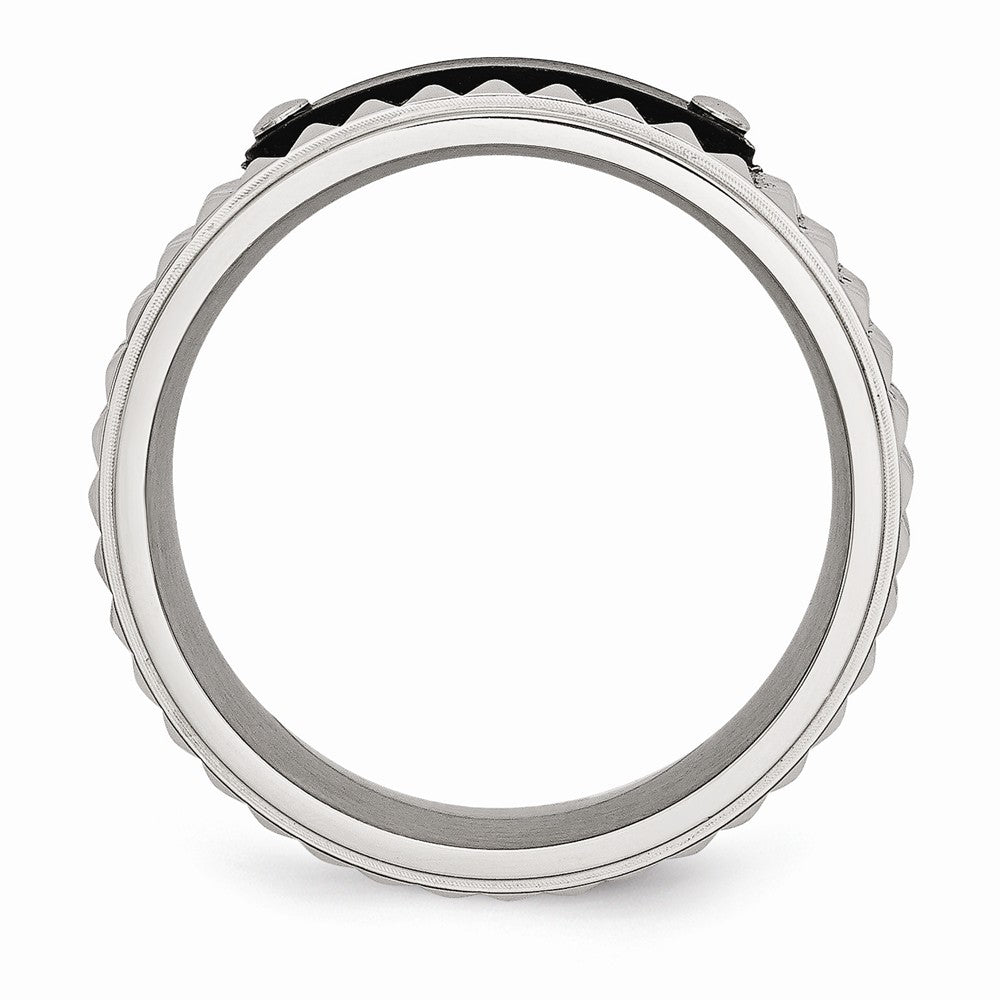 Sophia Jewelers Stainless Steel Wedding Band with Black IP-Plated Finish