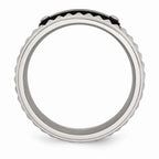 Sophia Jewelers Stainless Steel Wedding Band with Black IP-Plated Finish