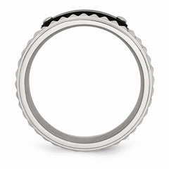 Sophia Jewelers Stainless Steel Wedding Band with Black IP-Plated Finish - 8