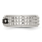 Faceted Black IP-Plated Wedding Band in Stainless Steel, 8mm