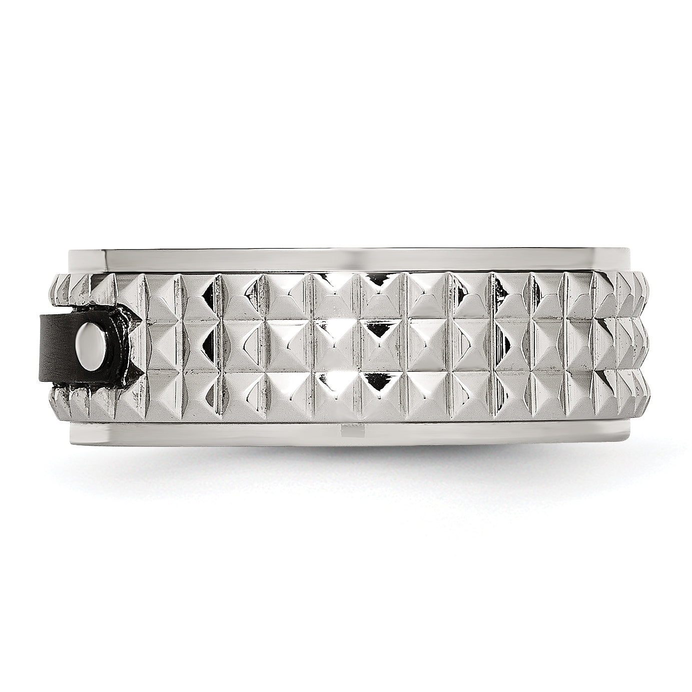 Faceted Black IP-Plated Wedding Band in Stainless Steel, 8mm