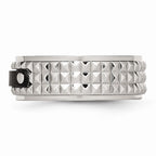 Sophia Jewelers Stainless Steel Wedding Band with Black IP-Plated Finish