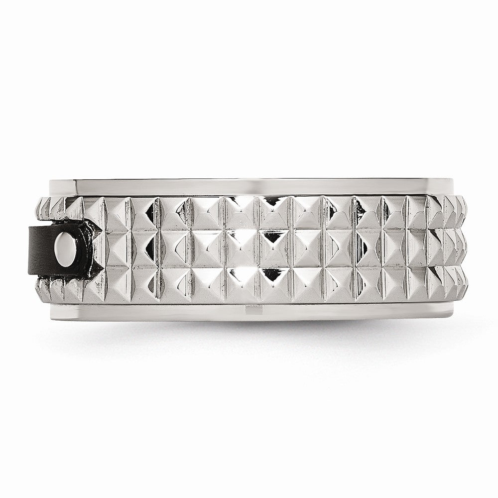 Sophia Jewelers Stainless Steel Wedding Band with Black IP-Plated Finish