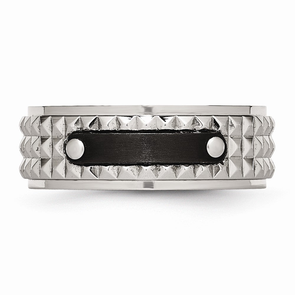 Sophia Jewelers Stainless Steel Wedding Band with Black IP-Plated Finish