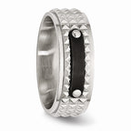Sophia Jewelers Stainless Steel Wedding Band with Black IP-Plated Finish