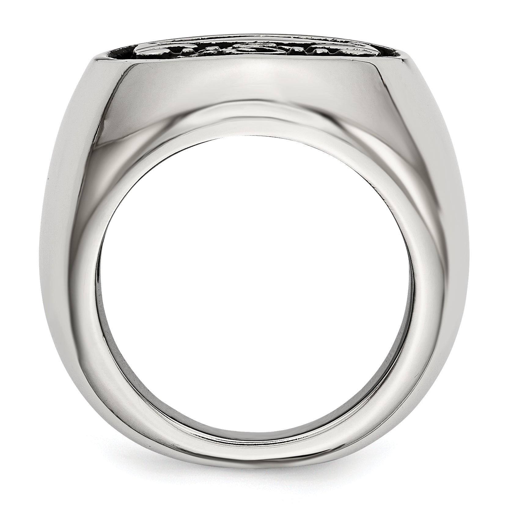 Stainless Steel Antiqued and Polished Anchor Ring Secondary image