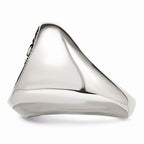 Stainless Steel Men's Anchor Ring with Polished Antiqued Finish