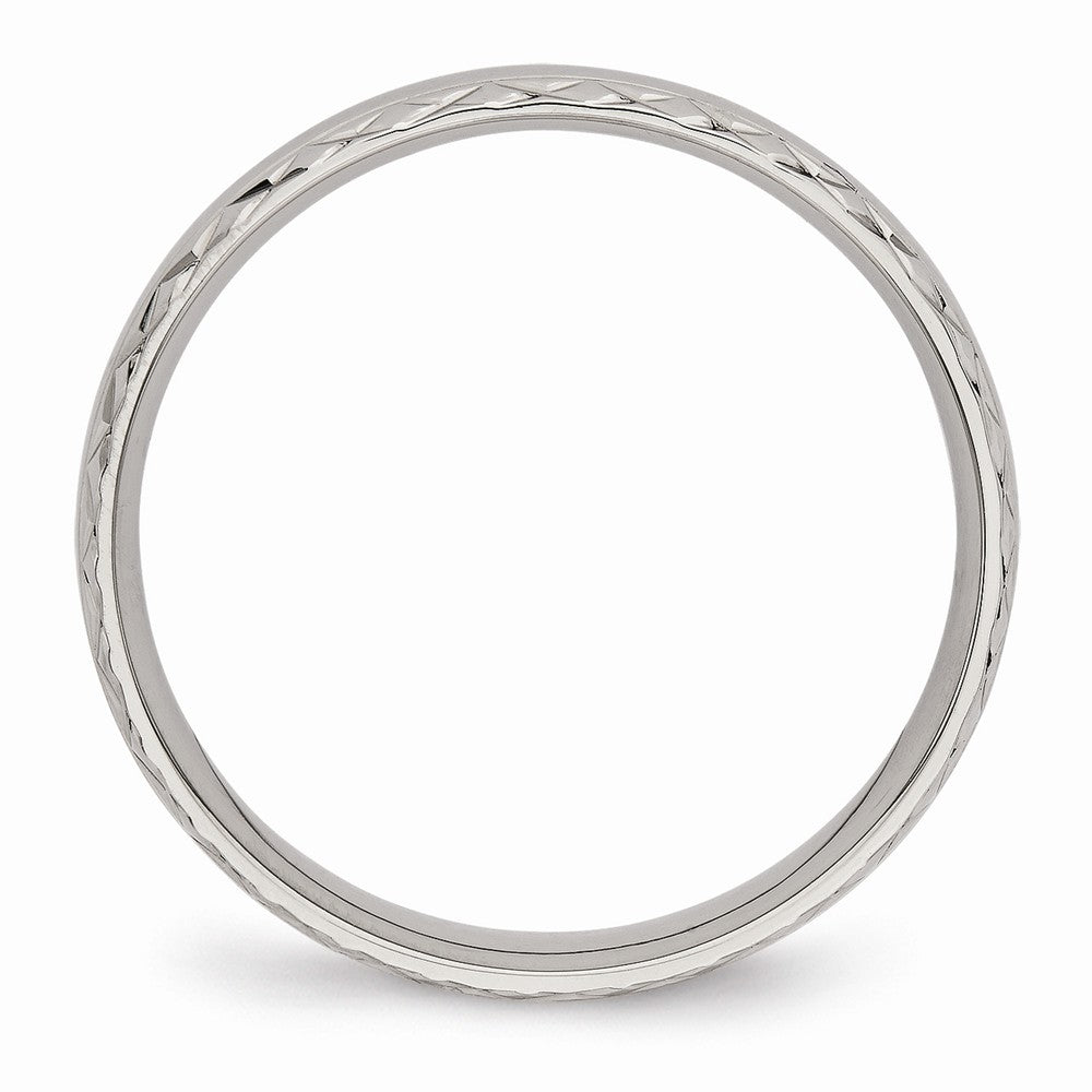 Sophia Jewelers Stainless Steel Criss Cross Wedding Band Polished Finish - 6 - 6