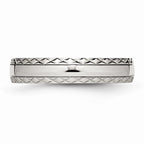 Criss-Cross Wedding Band in Stainless Steel, 5mm
