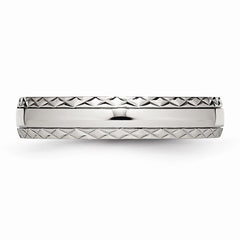 Sophia Jewelers Stainless Steel Criss Cross Wedding Band Polished Finish - 6 - 6
