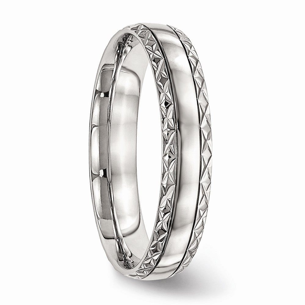 Criss-Cross Wedding Band in Stainless Steel, 5mm