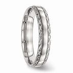 Criss-Cross Wedding Band in Stainless Steel, 5mm