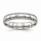 Criss-Cross Wedding Band in Stainless Steel, 5mm