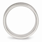 Grooved Wedding Band in Stainless Steel, 8mm
