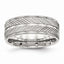 Grooved Wedding Band in Stainless Steel, 8mm