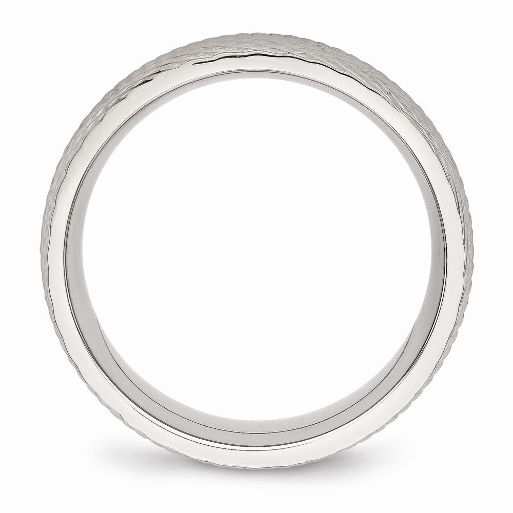 Polished & Textured Wedding Band in Stainless Steel, 8mm