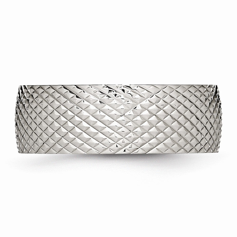 Polished & Textured Wedding Band in Stainless Steel, 8mm