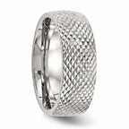Polished & Textured Wedding Band in Stainless Steel, 8mm