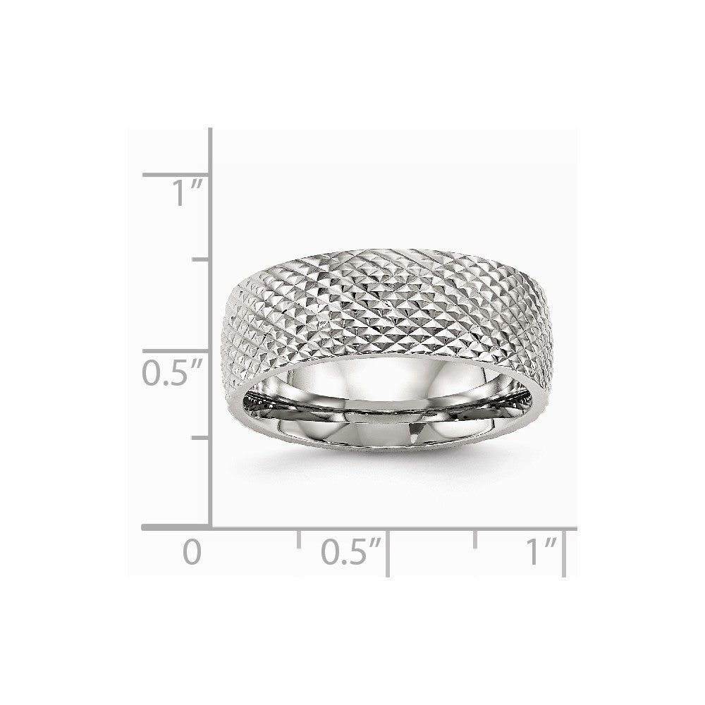 Stainless Steel Polished Textured Ring