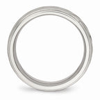 Grooved Wedding Band in Stainless Steel, 7mm
