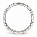 Ridged Edge Wedding Band in Stainless Steel, 7mm